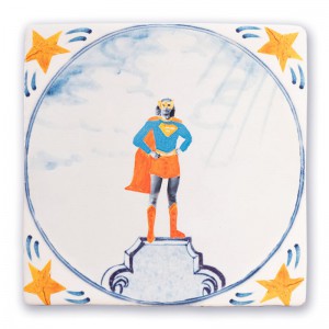 Azulejo Superheroína con capa