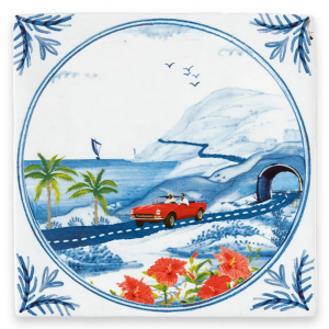 Azulejo Viaje soleado por carretera