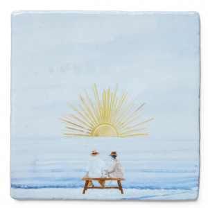 Azulejo Viendo juntos la puesta de sol