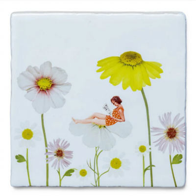 Azulejo Rodeado de flores