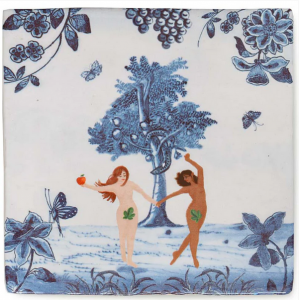 Azulejo Eva y Eva en el Jardín del Edén
