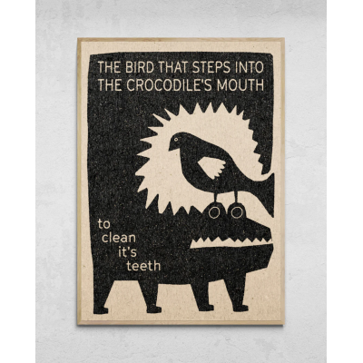 Lámina El pájaro que se metió en la boca del cocodrilo